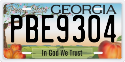 GA license plate PBE9304