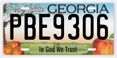 GA license plate PBE9306