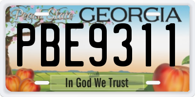 GA license plate PBE9311