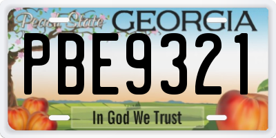 GA license plate PBE9321