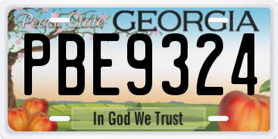 GA license plate PBE9324