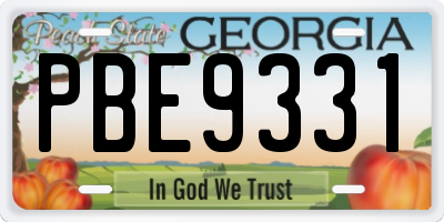 GA license plate PBE9331