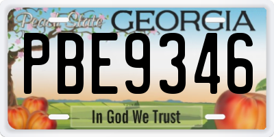 GA license plate PBE9346
