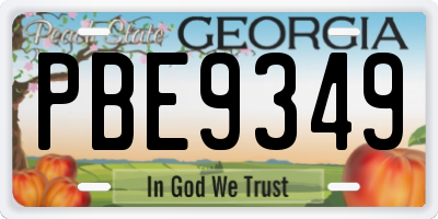 GA license plate PBE9349