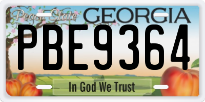 GA license plate PBE9364