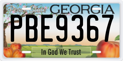 GA license plate PBE9367