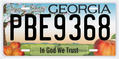 GA license plate PBE9368