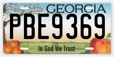 GA license plate PBE9369
