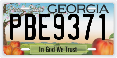 GA license plate PBE9371