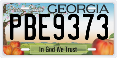 GA license plate PBE9373