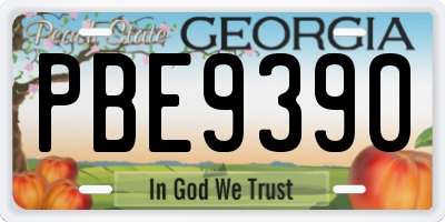 GA license plate PBE9390