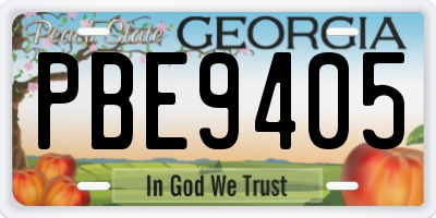 GA license plate PBE9405
