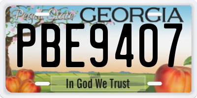 GA license plate PBE9407