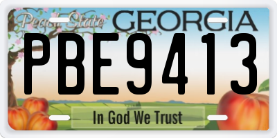 GA license plate PBE9413