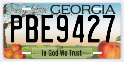 GA license plate PBE9427