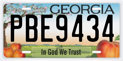 GA license plate PBE9434