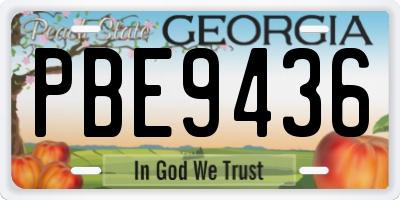 GA license plate PBE9436