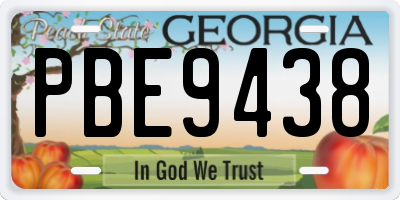 GA license plate PBE9438