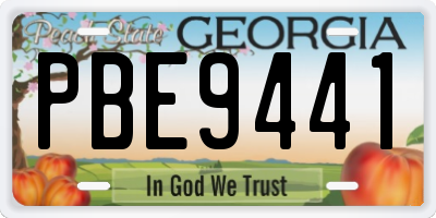 GA license plate PBE9441