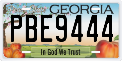 GA license plate PBE9444