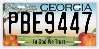 GA license plate PBE9447