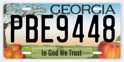 GA license plate PBE9448