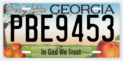 GA license plate PBE9453