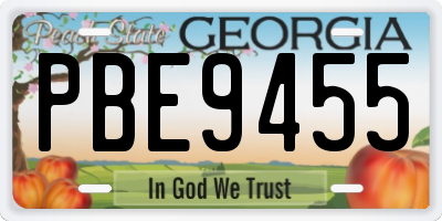 GA license plate PBE9455