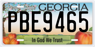 GA license plate PBE9465