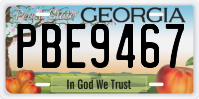 GA license plate PBE9467