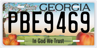 GA license plate PBE9469