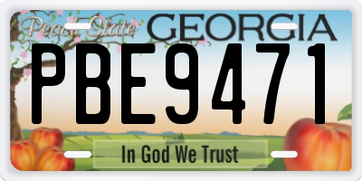 GA license plate PBE9471
