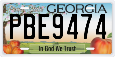 GA license plate PBE9474