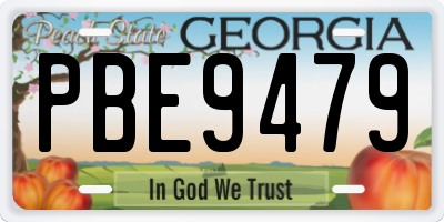 GA license plate PBE9479