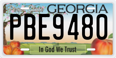 GA license plate PBE9480