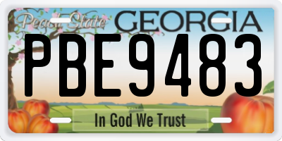 GA license plate PBE9483