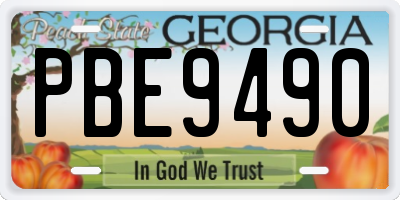 GA license plate PBE9490