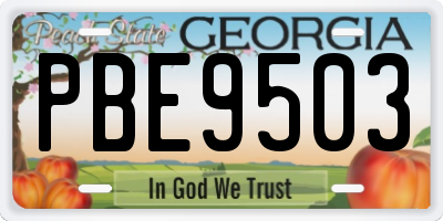 GA license plate PBE9503