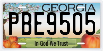 GA license plate PBE9505
