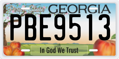 GA license plate PBE9513