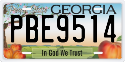 GA license plate PBE9514