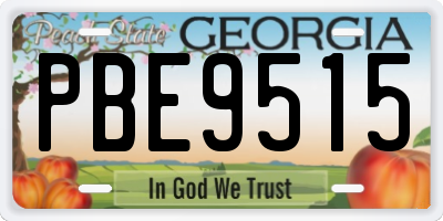 GA license plate PBE9515