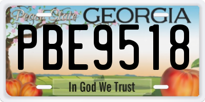 GA license plate PBE9518