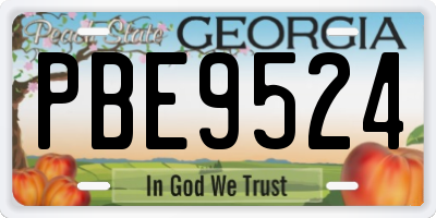 GA license plate PBE9524