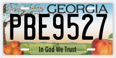 GA license plate PBE9527