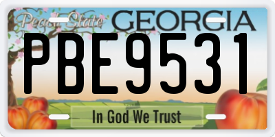 GA license plate PBE9531