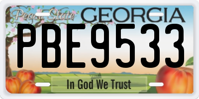 GA license plate PBE9533
