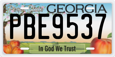 GA license plate PBE9537