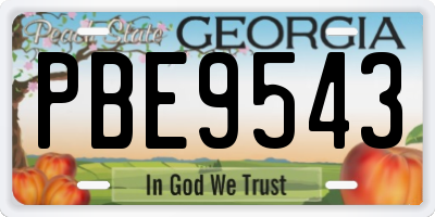 GA license plate PBE9543