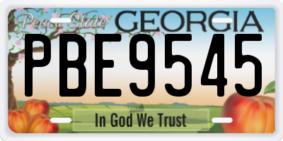 GA license plate PBE9545